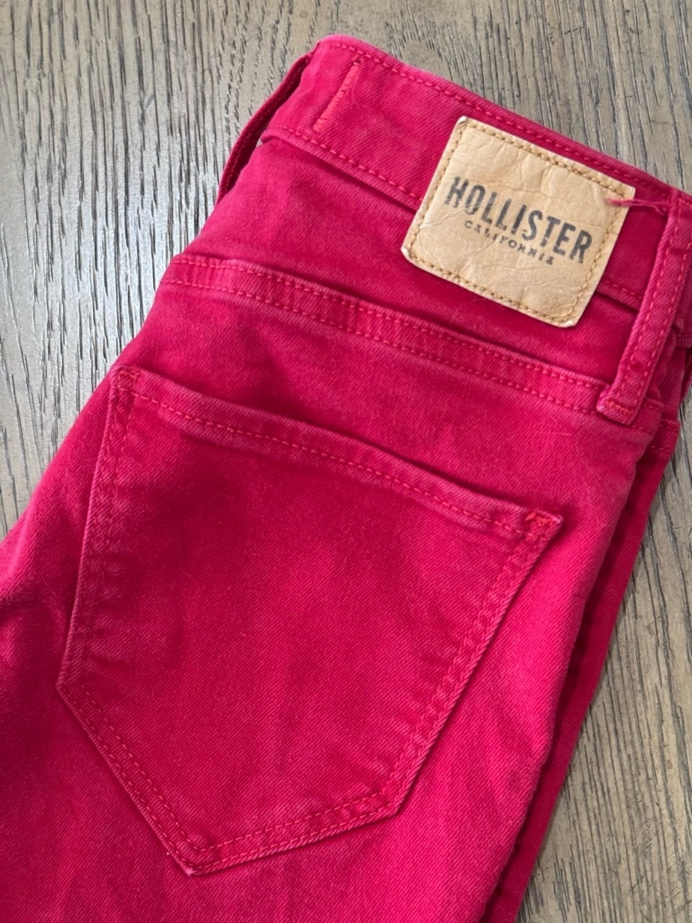 Hollister High Rise Vintage Flare Jeans Red W23 L32 Y2K Stretch western boho - Picture 2 of 6